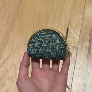 Elegant Blue and Gold Women's Coin Purse